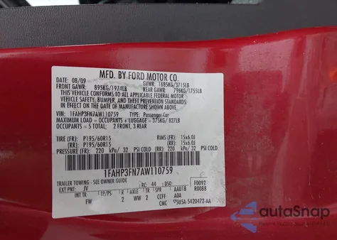 2010 Ford Focus Se from USA, damaged, VIN 1FAHP3FN7AW110759